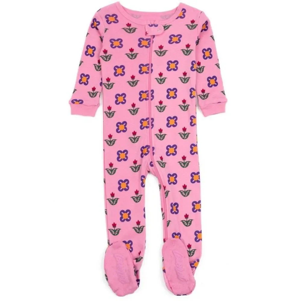 Leveret Footed Cotton Pajama Flower Pot 6-12